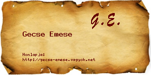 Gecse Emese névjegykártya